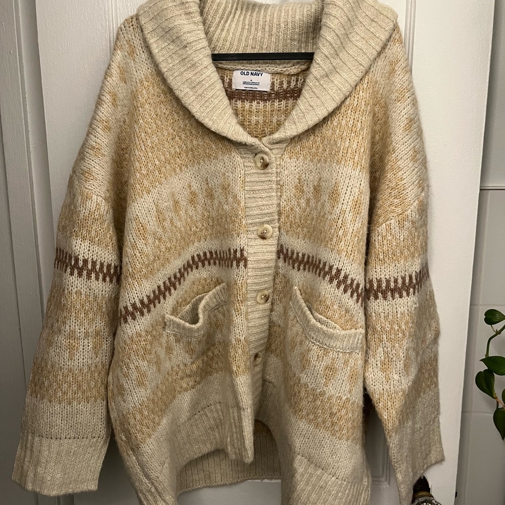 Old Navy Tan and Brown Women's Cardigan